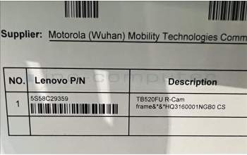 Lenovo 5S58C29359 TB520FU R-Cam frame&*&*HQ3160001NGB0 CS