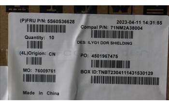 Lenovo 5S60S36628 DIMM SHIELDING C 82Y3