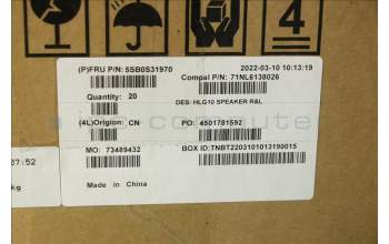 Lenovo 5SB0S31970 Speaker C 82S9 R&L