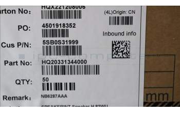 Lenovo 5SB0S31999 Speaker H 82WU