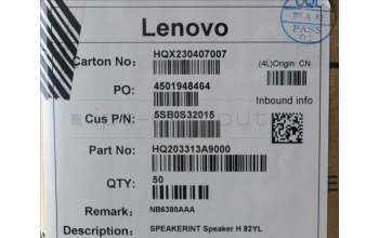 Lenovo 5SB0S32015 SPEAKERINT Speaker H 82YL