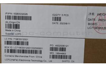 Lenovo 5SB0S32026 Speaker L 82Y5 R+L