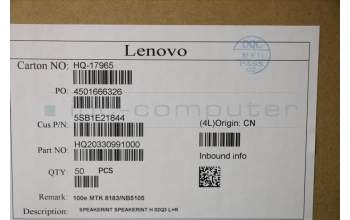 Lenovo 5SB1E21844 SPEAKERINT SPEAKERINT H 82Q3 L+R