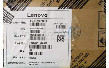 Lenovo 5SB1H17517 SPEAKERINT FRU Speaker TB17 3411 Veco