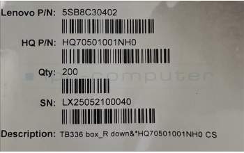 Lenovo 5SB8C30402 TB336 box_R down&*HQ70501001NH0 CS
