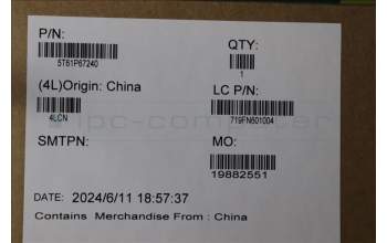 Lenovo 5T61P67240 TOUCHPAD CS21_3+2bCP,GLM,BK,NONFC,TRI,SY