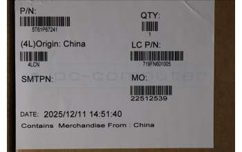 Lenovo 5T61P67241 TOUCHPAD CS21_3+2bCP,GLM,BK,NFC,SRX,EL