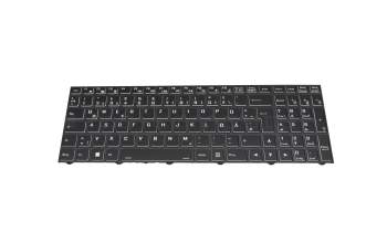 6-79-NJ50CU0K-xxx original Clevo keyboard DE (german) black/white/black with backlight white