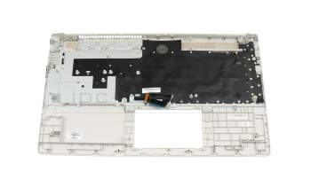 6037B0214304 original IEC keyboard incl. topcase DE (german) silver/silver with backlight
