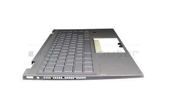 6070B1745001 original HP keyboard incl. topcase DE (german) silver/silver with backlight Fingerprint / backlight