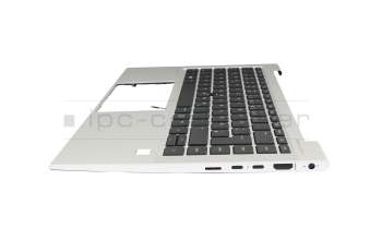 6070B1847702 original HP keyboard incl. topcase DE (german) black/silver with backlight and mouse-stick