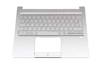 6B.HR0N8.020 original Acer keyboard incl. topcase DE (german) silver/silver with backlight