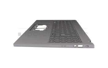 6BKJ9N7011 original Acer keyboard incl. topcase DE (german) silver/silver with backlight