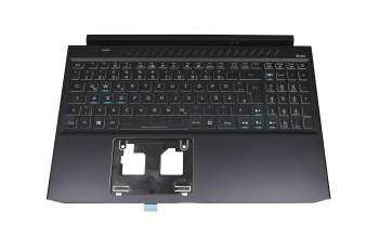 6BQAUN2014 original Acer keyboard incl. topcase DE (german) black/black with backlight (Connection cable 16mm)