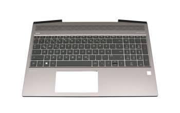 71NG9332042 original HP keyboard incl. topcase DE (german) grey/grey with backlight