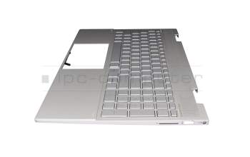 71NII432064 original HP keyboard incl. topcase DE (german) silver/silver with backlight (DSC Grafik)