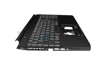 71NJ22BO018 original Compal keyboard incl. topcase DE (german) black/white/black with backlight (Connection cable 16mm)