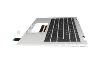 71NJ7432122 original HP keyboard incl. topcase DE (german) black/silver with backlight