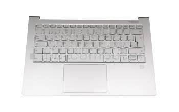 8000074 original Lenovo keyboard incl. topcase DE (german) silver/silver with backlight