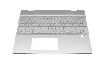 8K2071 original HP keyboard incl. topcase DE (german) silver/silver with backlight (UMA)