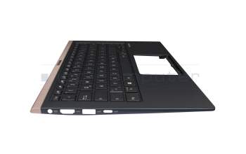 90NB0JQ1-R32GE0 original Asus keyboard incl. topcase DE (german) black/blue with backlight