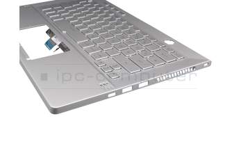 90NR03F2-R31GE2 original Asus keyboard incl. topcase DE (german) silver/silver with backlight