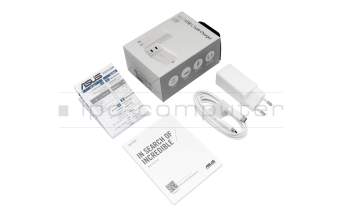 90XB09AN-BPW010 original Asus USB-C GaN-AC-adapter 65.0 Watt EU wallplug white small 65W 2-port GaN adapter wall plug