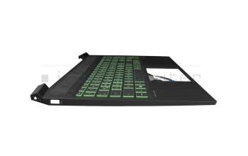 910300237110 original Primax keyboard incl. topcase DE (german) black/green/black with backlight
