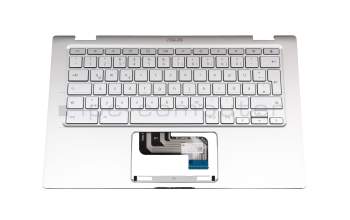 9C-N17EK0080 original Asus keyboard incl. topcase DE (german) silver/silver with backlight