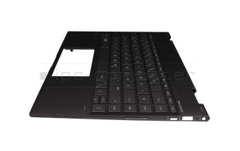 9Z.NECBW.D0G original HP keyboard incl. topcase DE (german) dark grey/grey with backlight