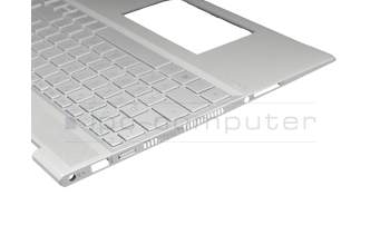 9Z.NGHBW.30G original HP keyboard incl. topcase DE (german) silver/silver with backlight (DIS)