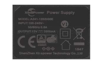 AC-adapter 24.0 Watt EU wallplug small original for Lenovo Smart Tab M10 X306FA/XA