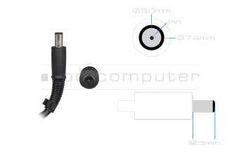 AC-adapter 280.0 Watt slim incl. charging cable for Fujitsu Celsius H720