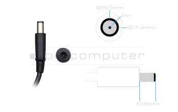 AC-adapter 90.0 Watt normal original for Dell Inspiron N7520