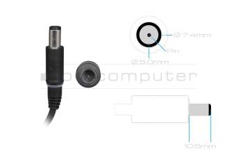 AC-adapter 90.0 Watt rounded original for Dell Inspiron 15R (7520)
