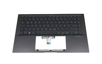 AEUJ6G00010 original Quanta keyboard incl. topcase DE (german) black/anthracite with backlight