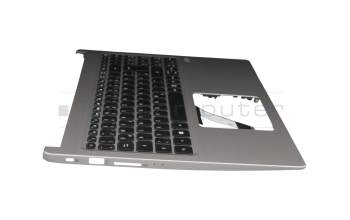 AEZAUG01010 original Quanta keyboard incl. topcase DE (german) black/silver with backlight