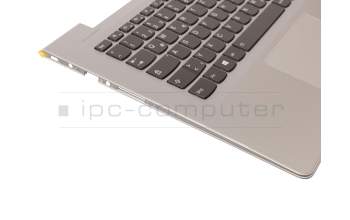 AM1JG000210 original Lenovo keyboard incl. topcase DE (german) black/silver with backlight silver edge
