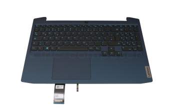 AM1JJM000500 original Lenovo keyboard incl. topcase DE (german) black/blue with backlight