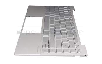 AM2V5000560 original HP keyboard incl. topcase DE (german) silver/silver with backlight