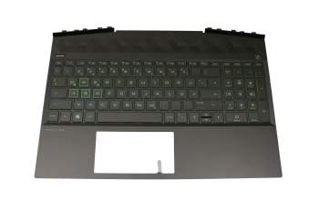 AP2K8000310 original HP keyboard incl. topcase DE (german) black/black with backlight