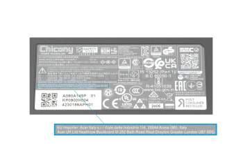 Acer Aspire 5 (A514-56GM) original AC-adapter 90.0 Watt square