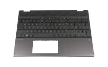 BHXZV00F7CE019 original HP keyboard incl. topcase DE (german) black/black with backlight