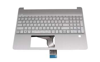 BJEPH4B5WII4H1 original HP keyboard incl. topcase DE (german) silver/silver