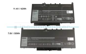 Battery 42Wh original 11,4V suitable for Dell Latitude 12 (E7270)
