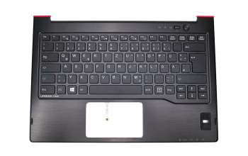 CP633372-01 original Fujitsu keyboard incl. topcase DE (german) black/black with backlight