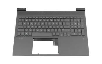 DD22C1 original HP keyboard incl. topcase DE (german) black/black with backlight (RTX graphics card)