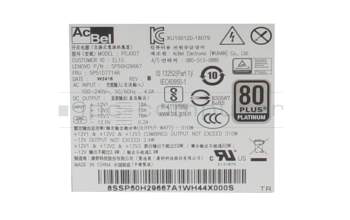 Desktop-PC power supply 310 Watt Small-Form-Faktor (SFF) original for Lenovo IdeaCentre Gaming 5 17ACN7 (90TQ)