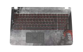 EAX1500307R original HP keyboard incl. topcase DE (german) black/black with backlight