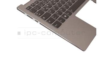 EC1YJ000A00 original Lenovo keyboard incl. topcase DE (german) grey/silver with backlight